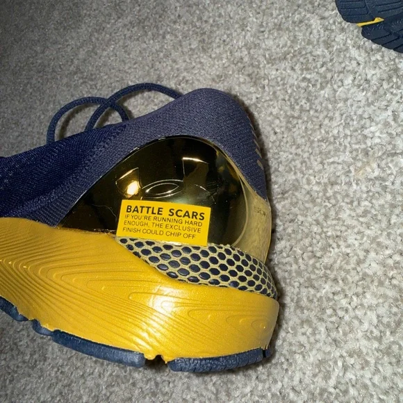 Notre Dame Under Armour Blue and Gold Athletic Shoes - Picture 5 of 7
